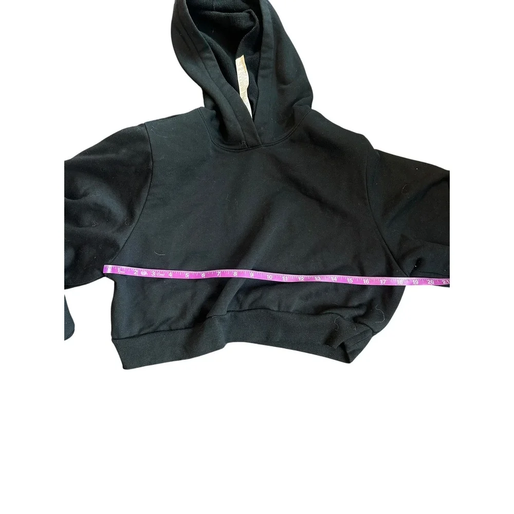 Alo Yoga Black Cropped Hoodie Sweatshirt Relaxed Fit Gorpcore Womens Small